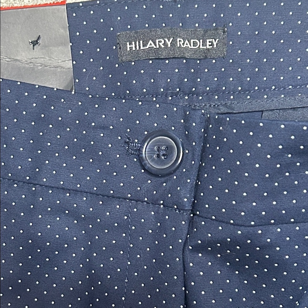 Hilary Radley Navy And White Dotted Capri Pants - Picture 6 of 11